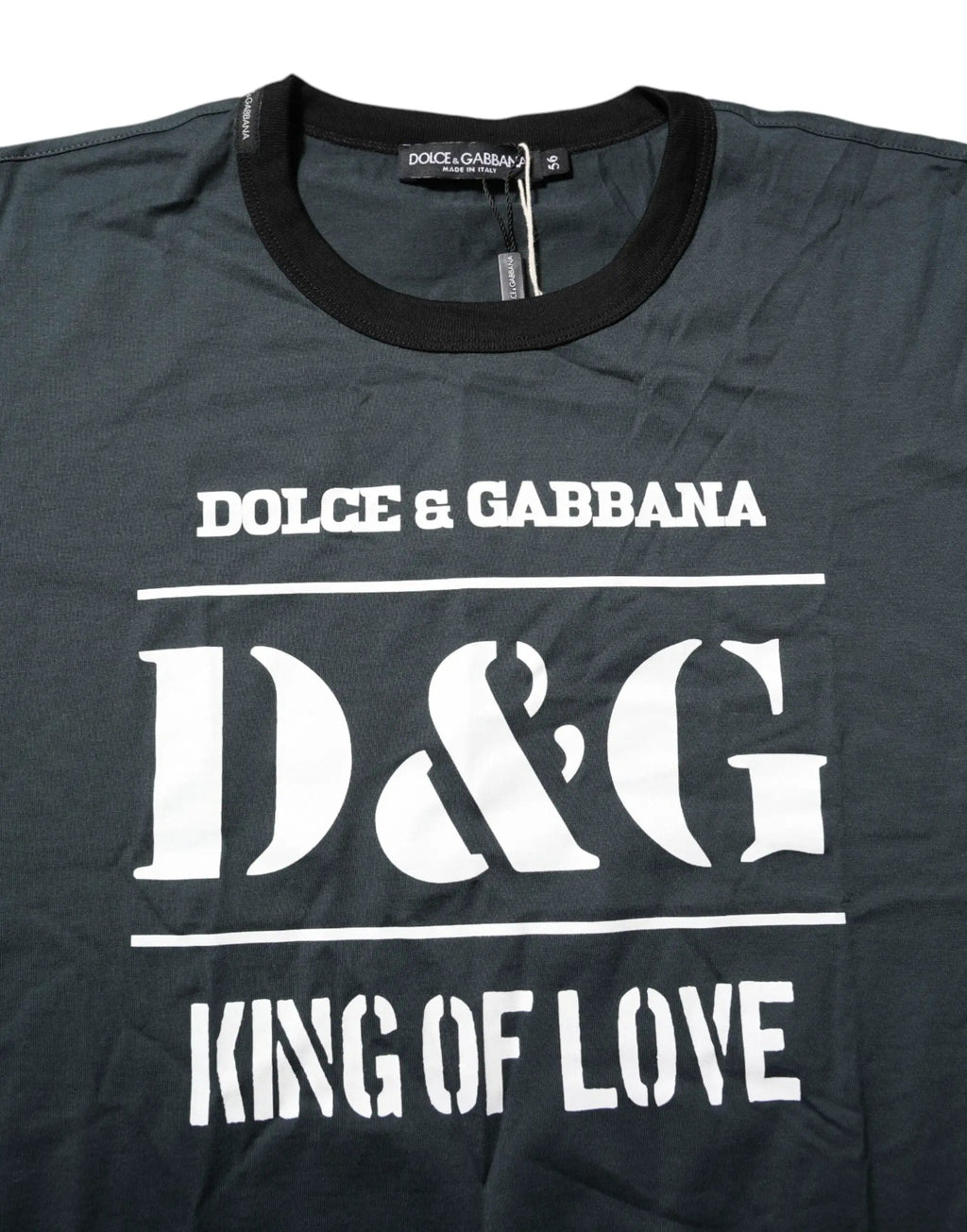 T-shirt à manches courtes imprimé en coton noir Dolce &amp; Gabbana