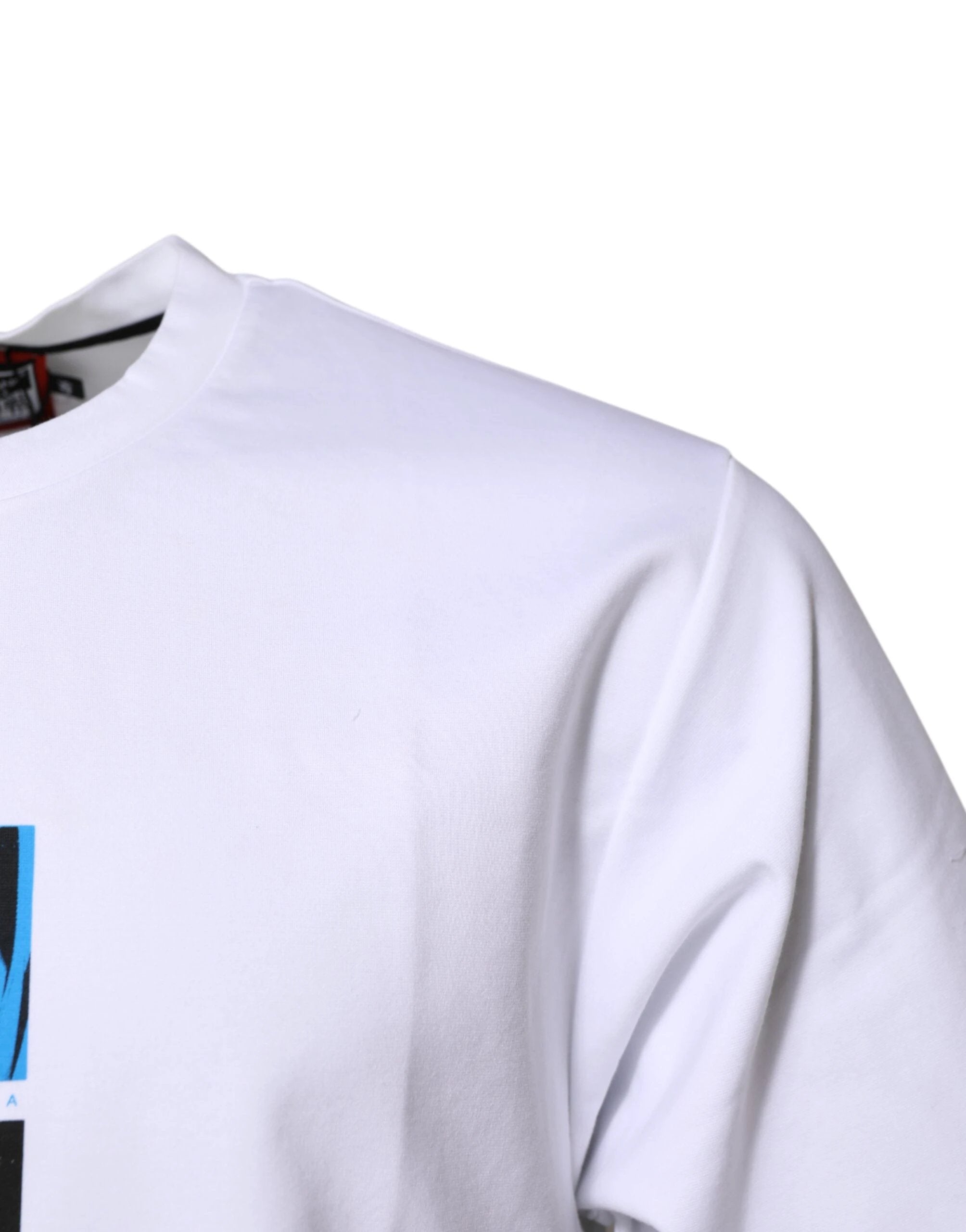 Dolce & Gabbana White Cotton Crew Neck Graphic Print T-shirt by Dolce & Gabbana
