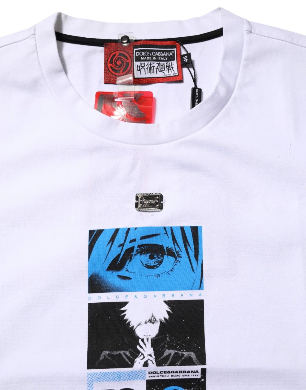 Dolce & Gabbana White Cotton Crew Neck Graphic Print T-shirt by Dolce & Gabbana