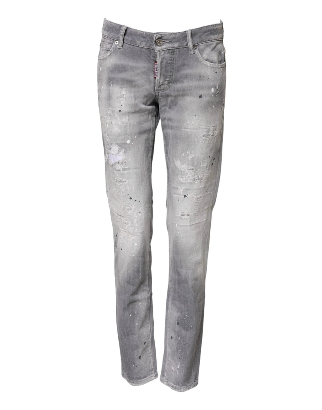 Dsquared² Gray Washed Mid Waist Tapered Denim Jeans by Dsquared²