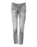 Dsquared² Dsquared² Gray Washed Mid Waist Tapered Denim Jeans
