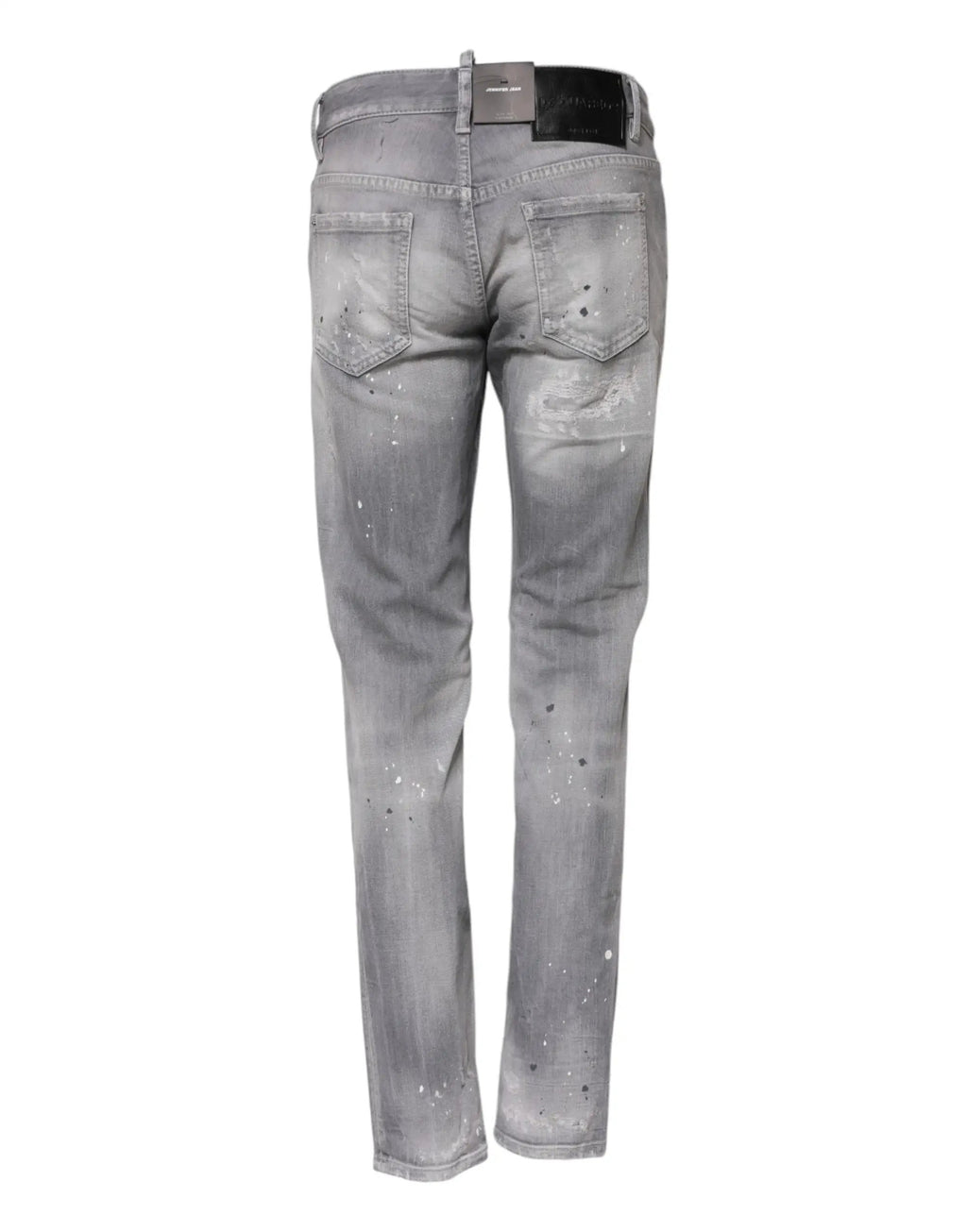Dsquared² Dsquared² Gray Washed Mid Waist Tapered Denim Jeans
