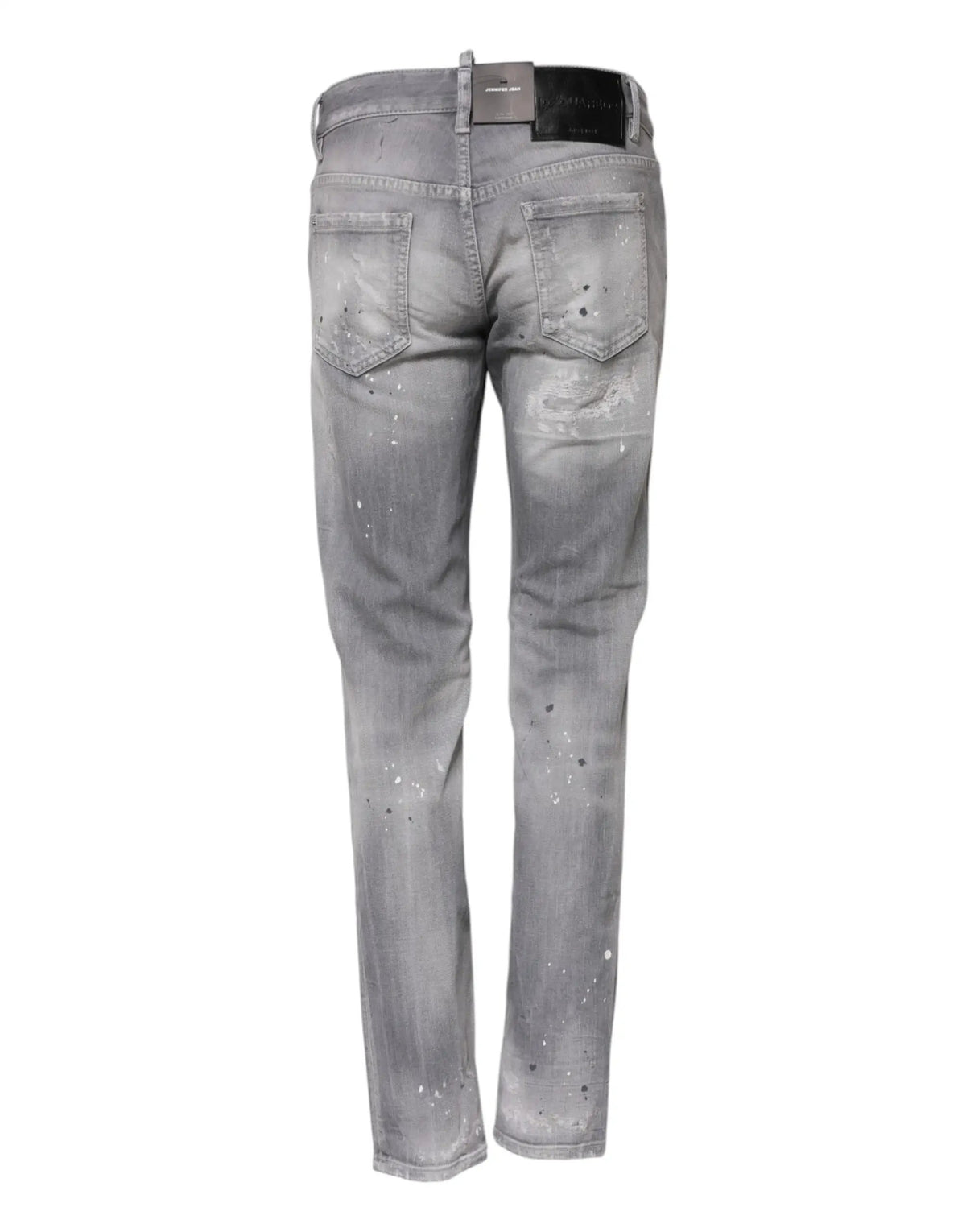 Dsquared² Dsquared² Gray Washed Mid Waist Tapered Denim Jeans