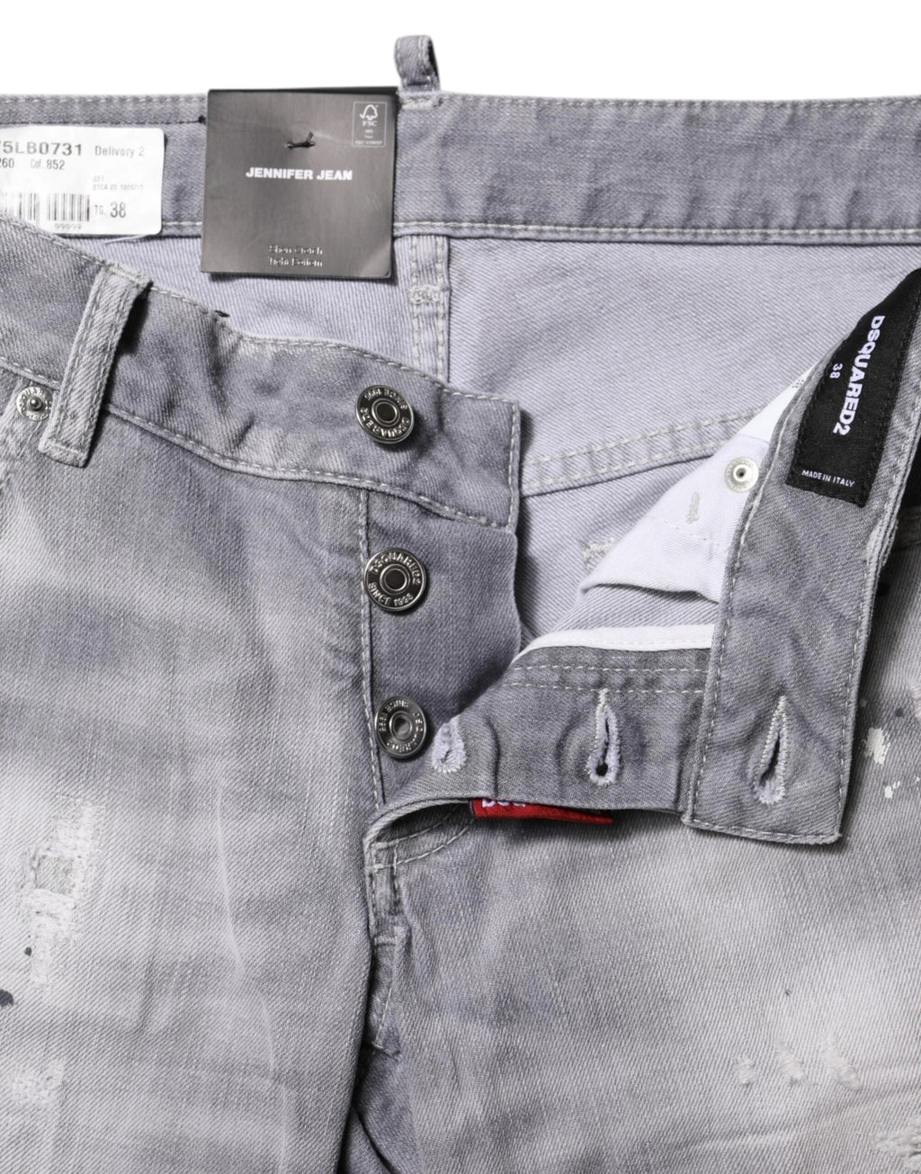 Dsquared² Gray Washed Mid Waist Tapered Denim Jeans by Dsquared²