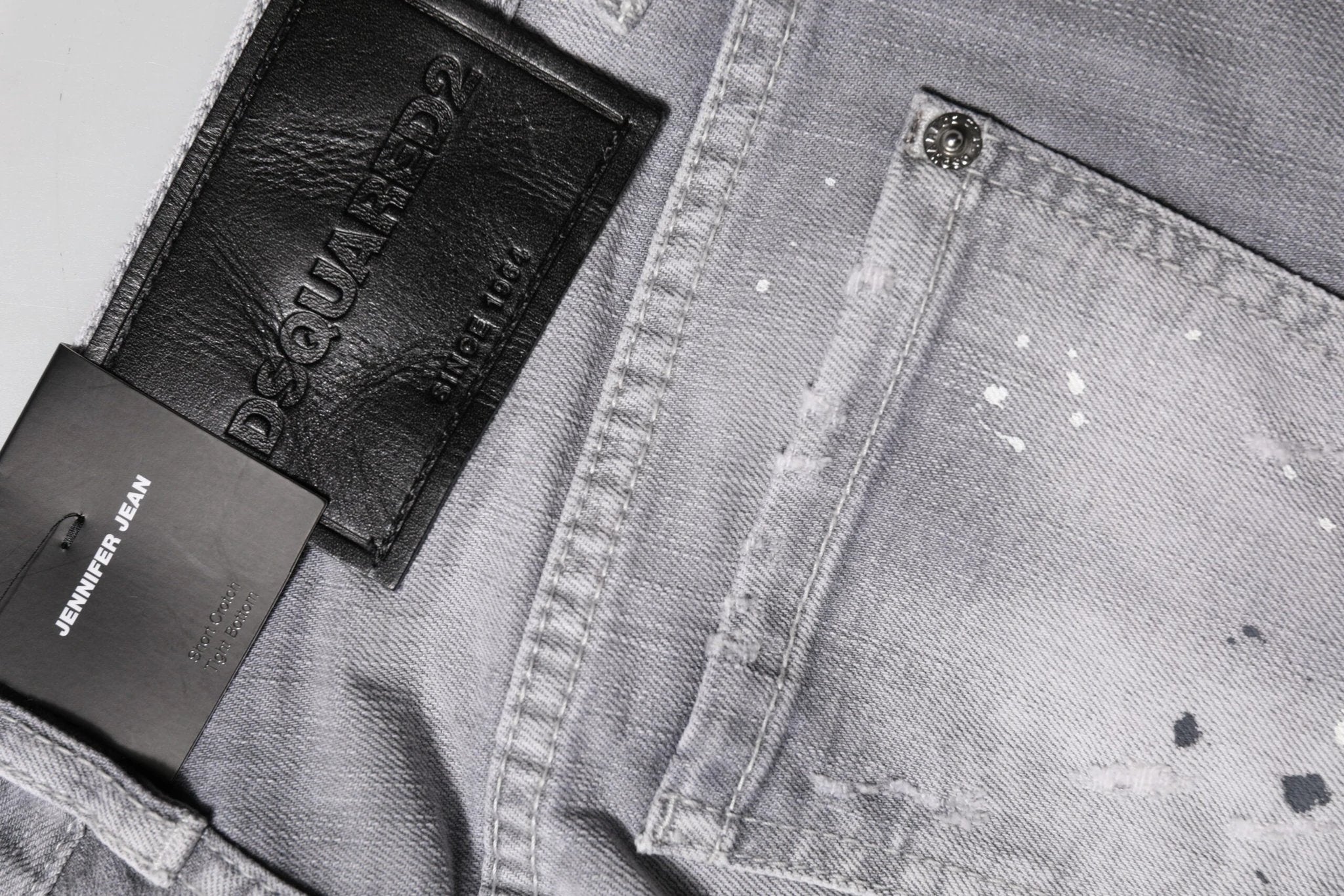 Dsquared² Gray Washed Mid Waist Tapered Denim Jeans by Dsquared²
