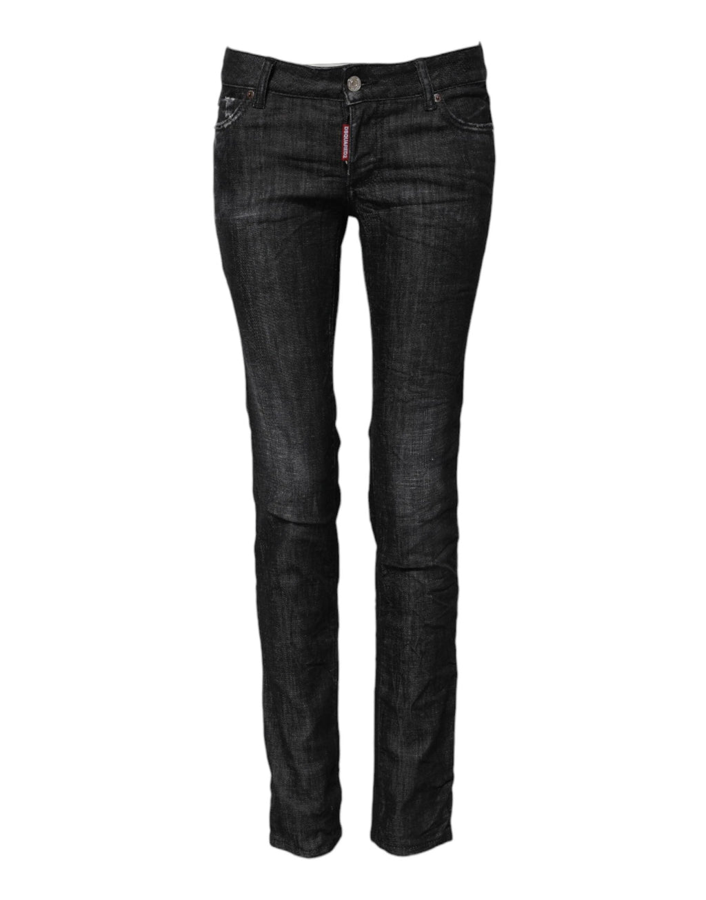 Dsquared² Black Cotton Low Waist Skinny Denim Jeans by Dsquared²