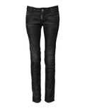 Dsquared² Black Cotton Low Waist Skinny Denim Jeans by Dsquared²