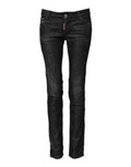 Dsquared² Dsquared² Black Cotton Low Waist Skinny Denim Jeans
