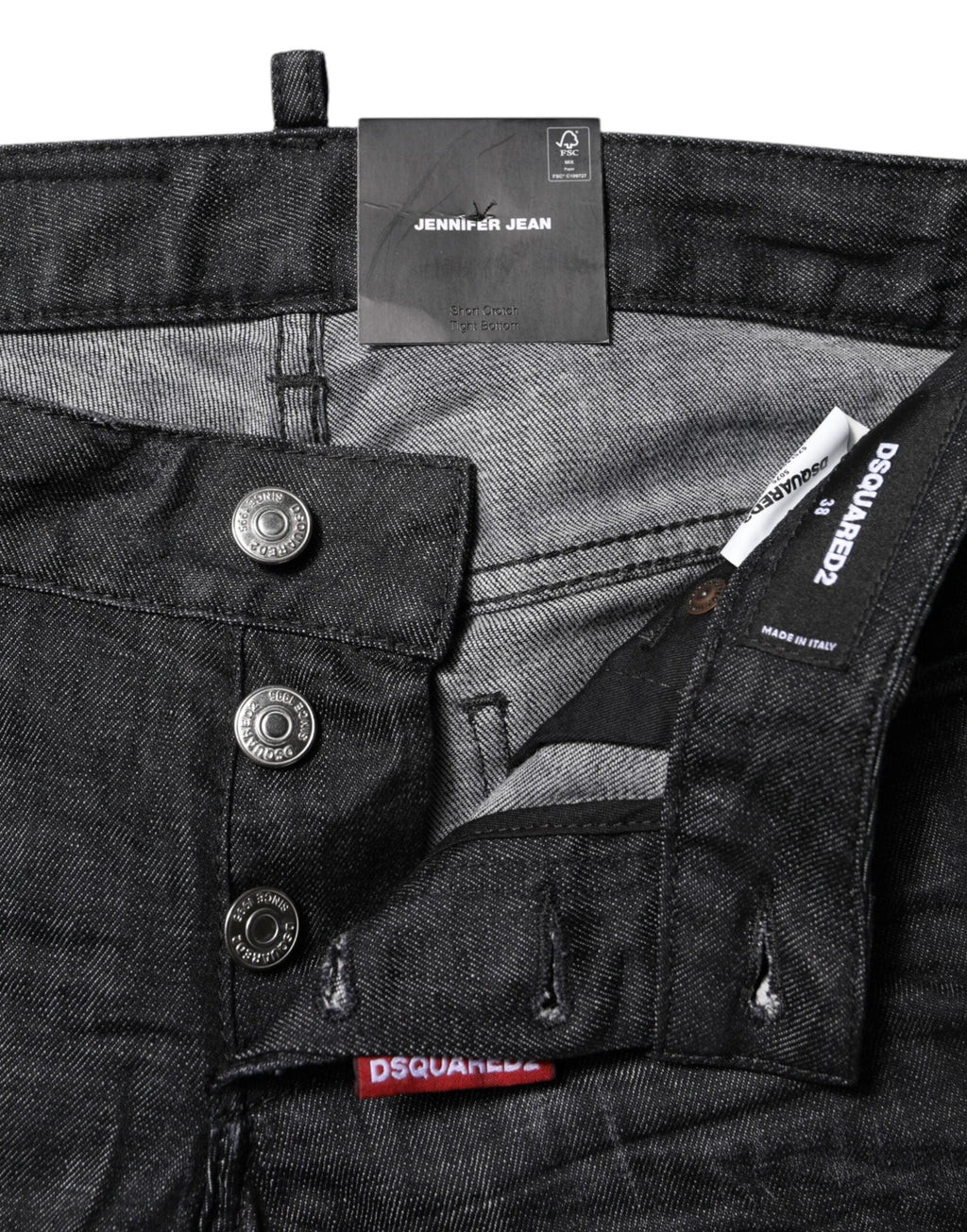 Dsquared² Black Cotton Low Waist Skinny Denim Jeans by Dsquared²