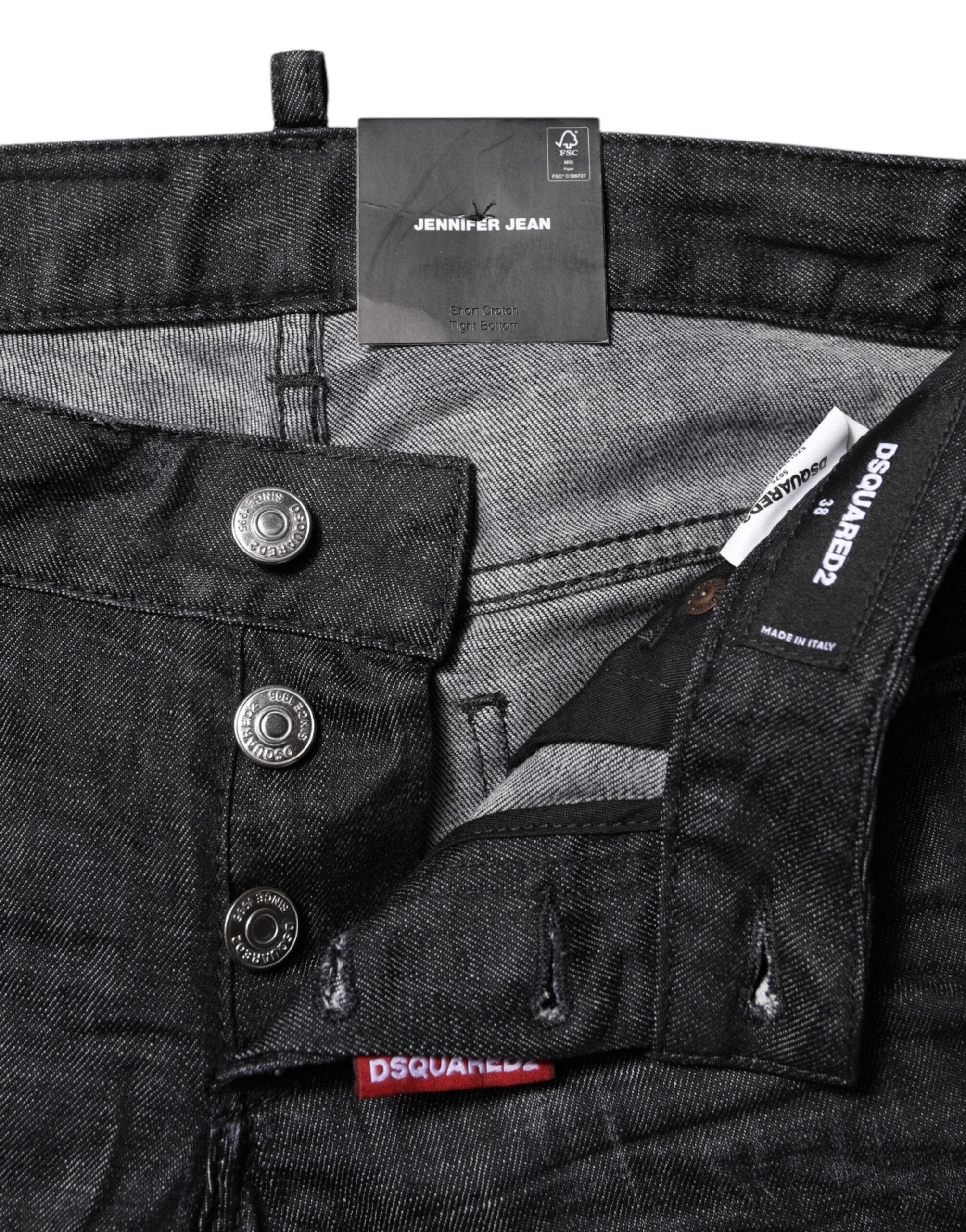 Dsquared² Black Cotton Low Waist Skinny Denim Jeans by Dsquared²