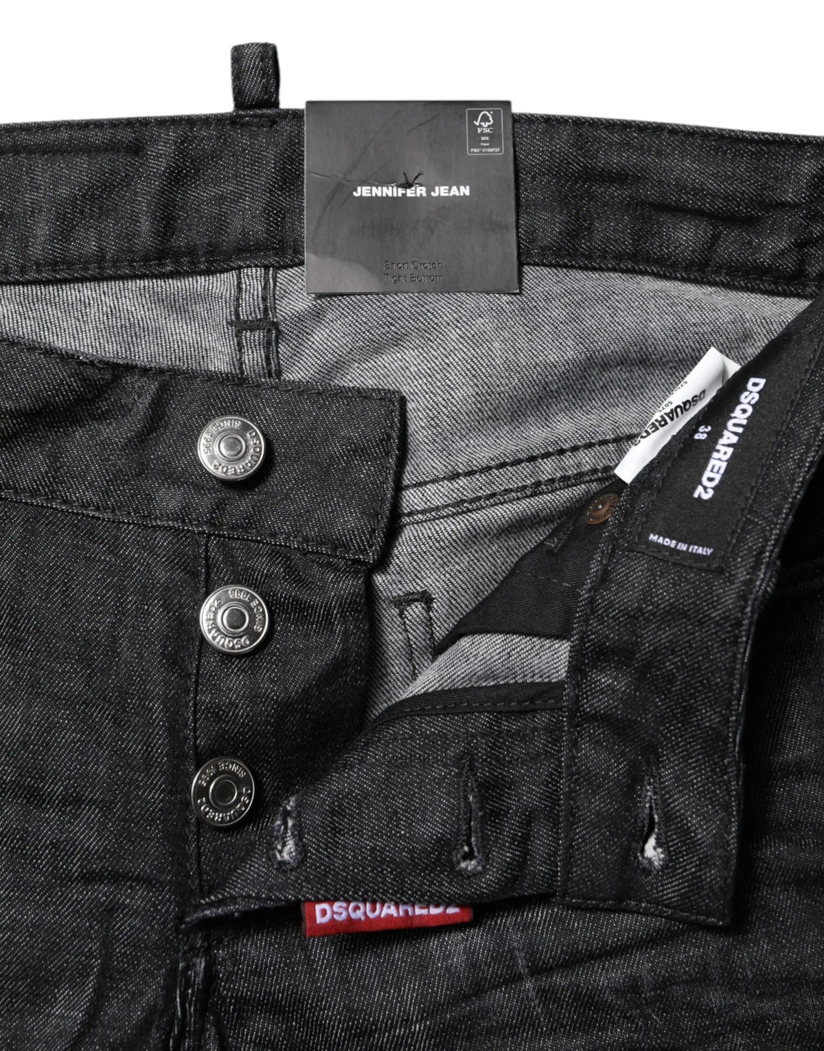 Dsquared² Dsquared² Black Cotton Low Waist Skinny Denim Jeans