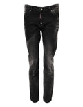 Dsquared² Dsquared² Black Washed Mid Waist Tapered Denim Jeans