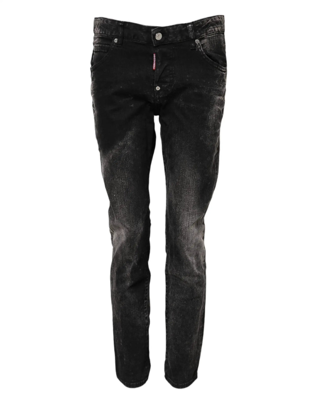 Dsquared² Dsquared² Black Washed Mid Waist Tapered Denim Jeans