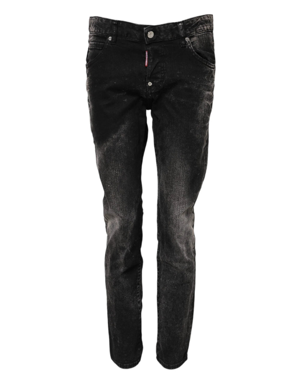 Dsquared² Black Washed Mid Waist Tapered Denim Jeans by Dsquared²