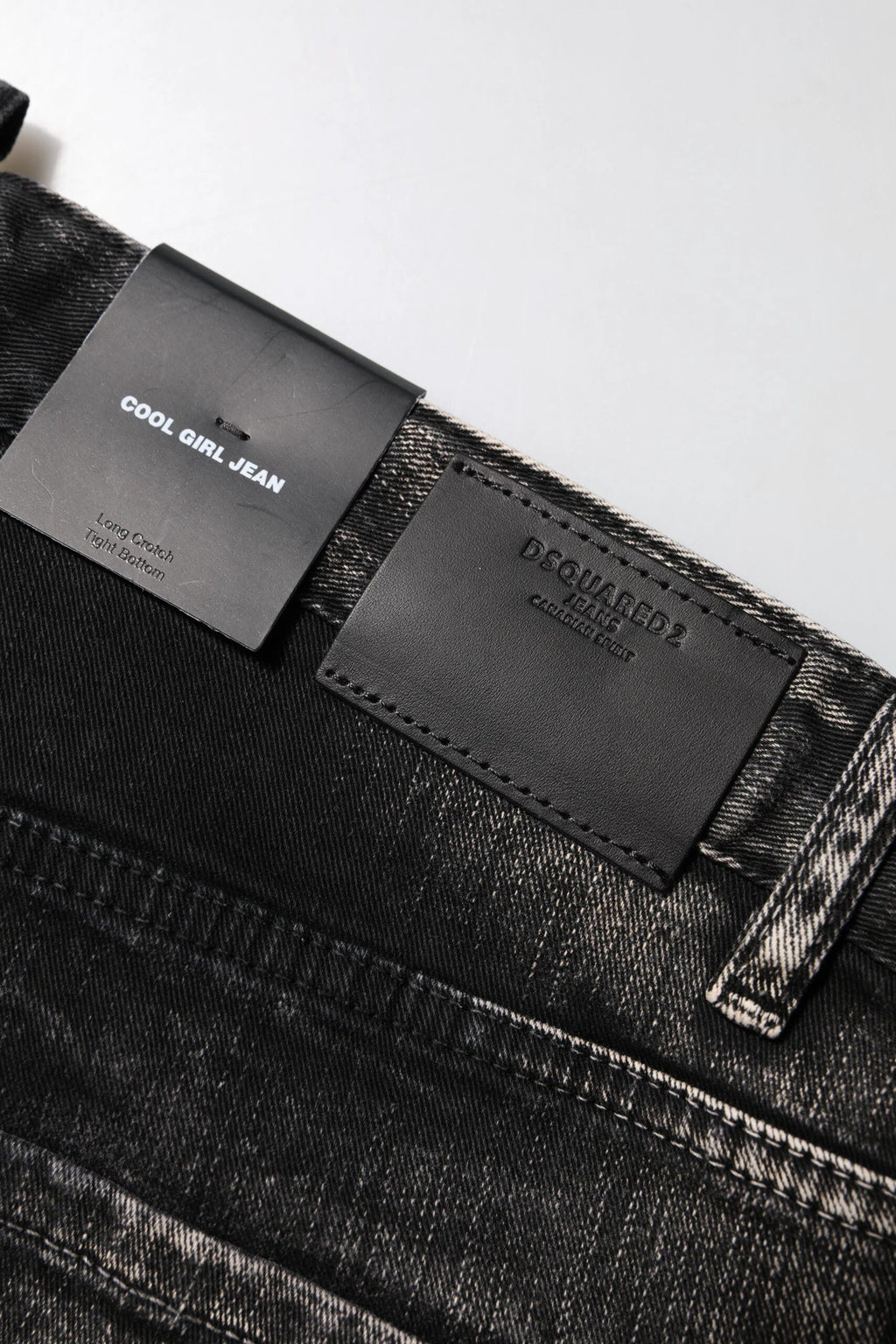 Dsquared² Black Washed Mid Waist Tapered Denim Jeans by Dsquared²