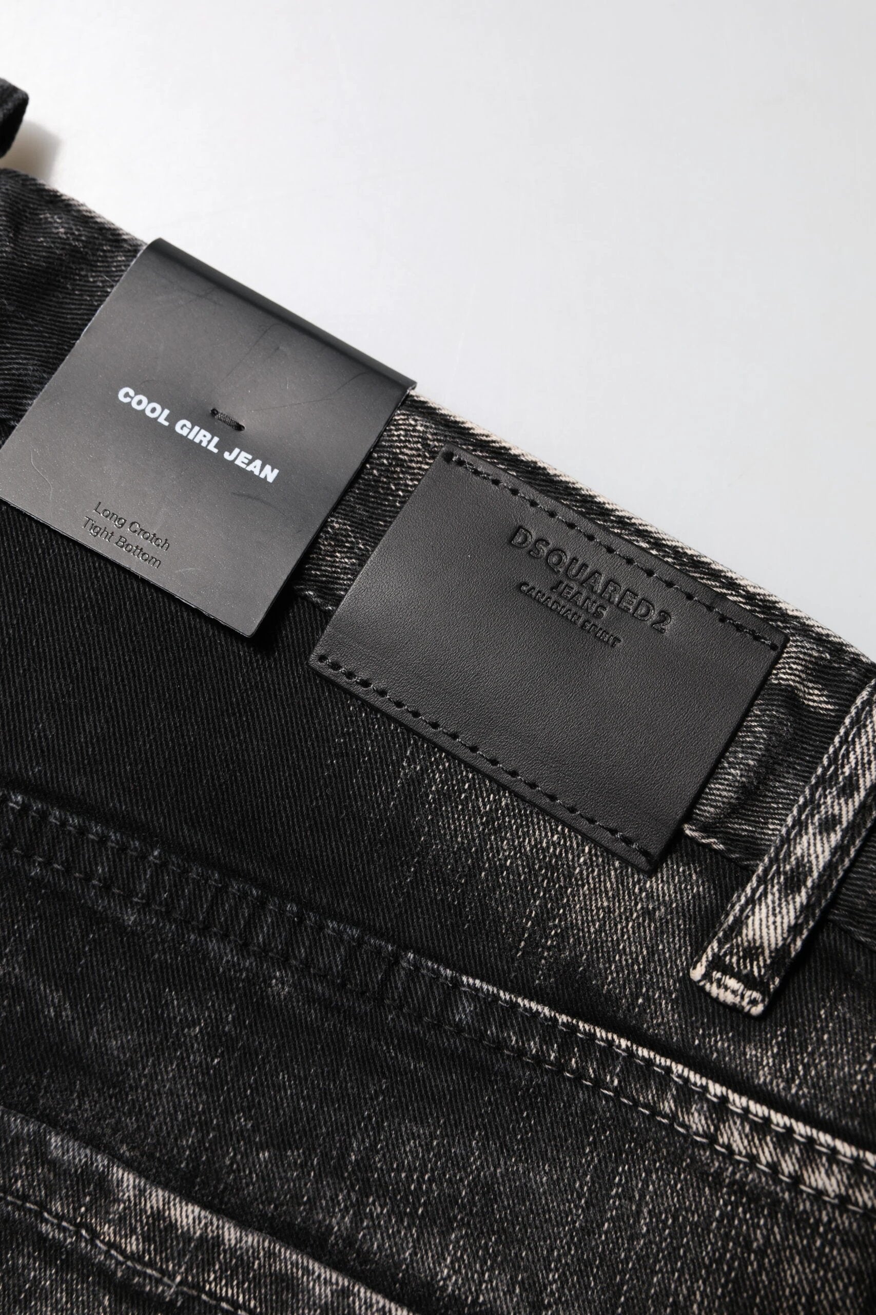Dsquared² Black Washed Mid Waist Tapered Denim Jeans by Dsquared²