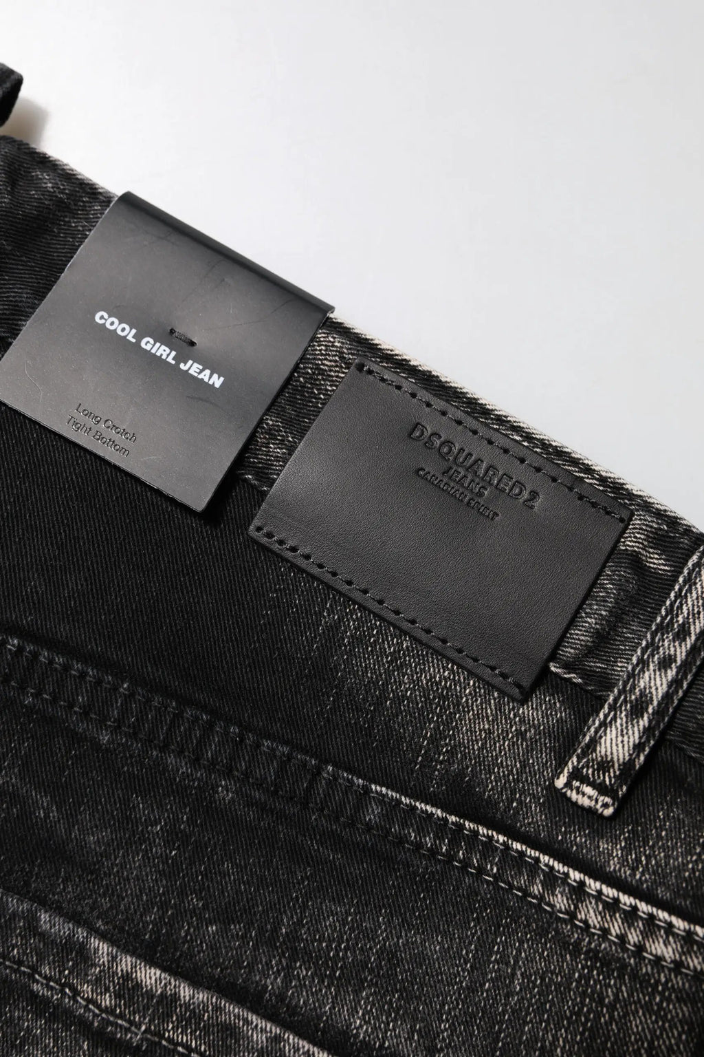 Dsquared² Dsquared² Black Washed Mid Waist Tapered Denim Jeans