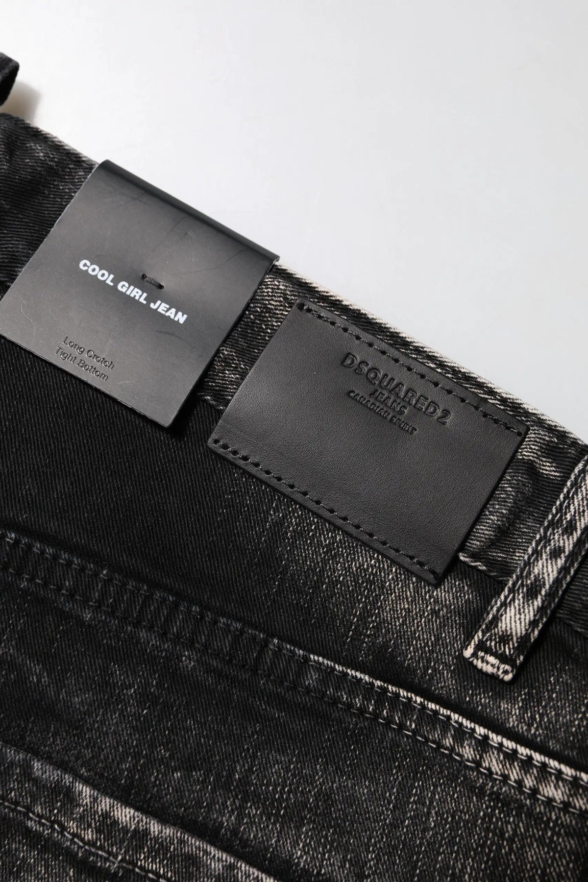 Dsquared² Dsquared² Black Washed Mid Waist Tapered Denim Jeans