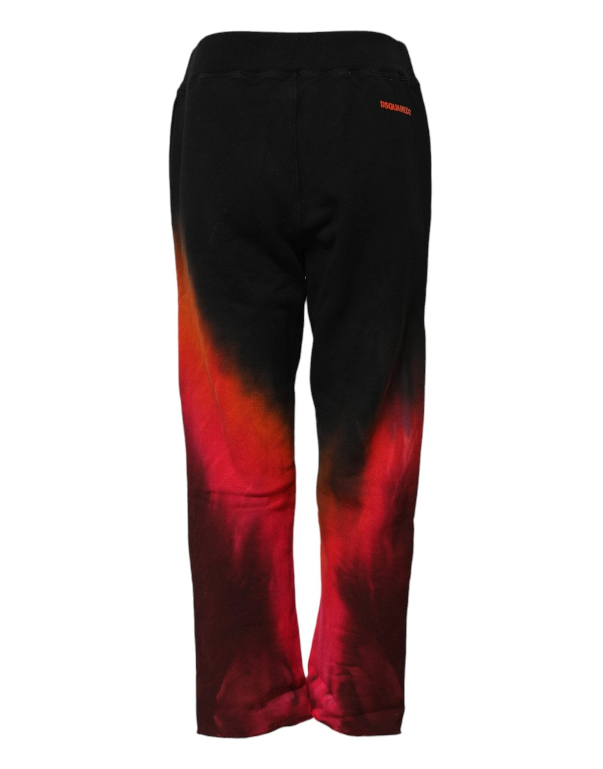 Dsquared² Black Red Cotton Straight Fit Jogger Pants by Dsquared²