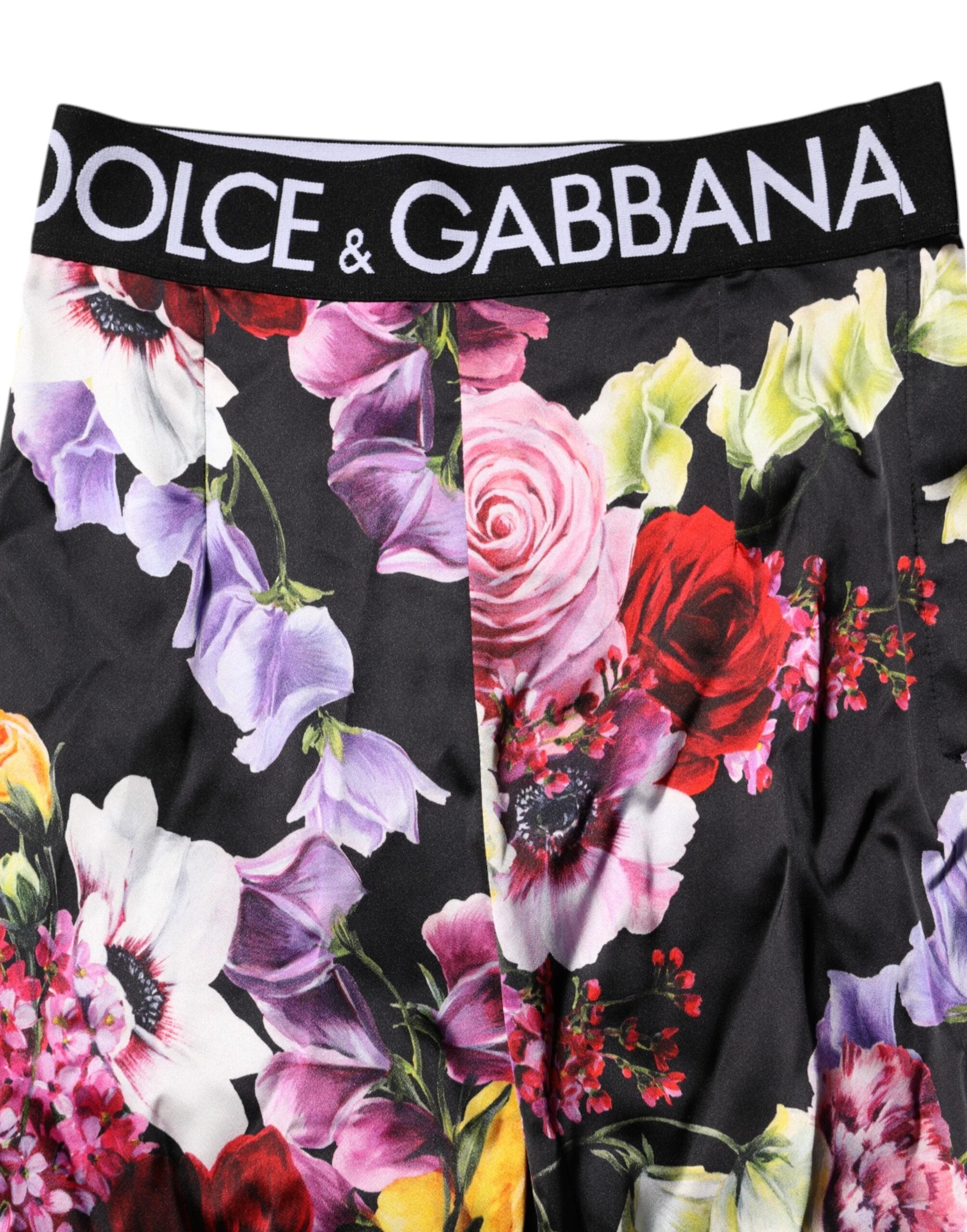 Dolce & Gabbana Multicolor Floral Legging Stretch Waist Pants by Dolce & Gabbana