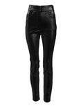 Dolce & Gabbana Black Cotton Stretch Silver Lurex Thread Pants by Dolce & Gabbana