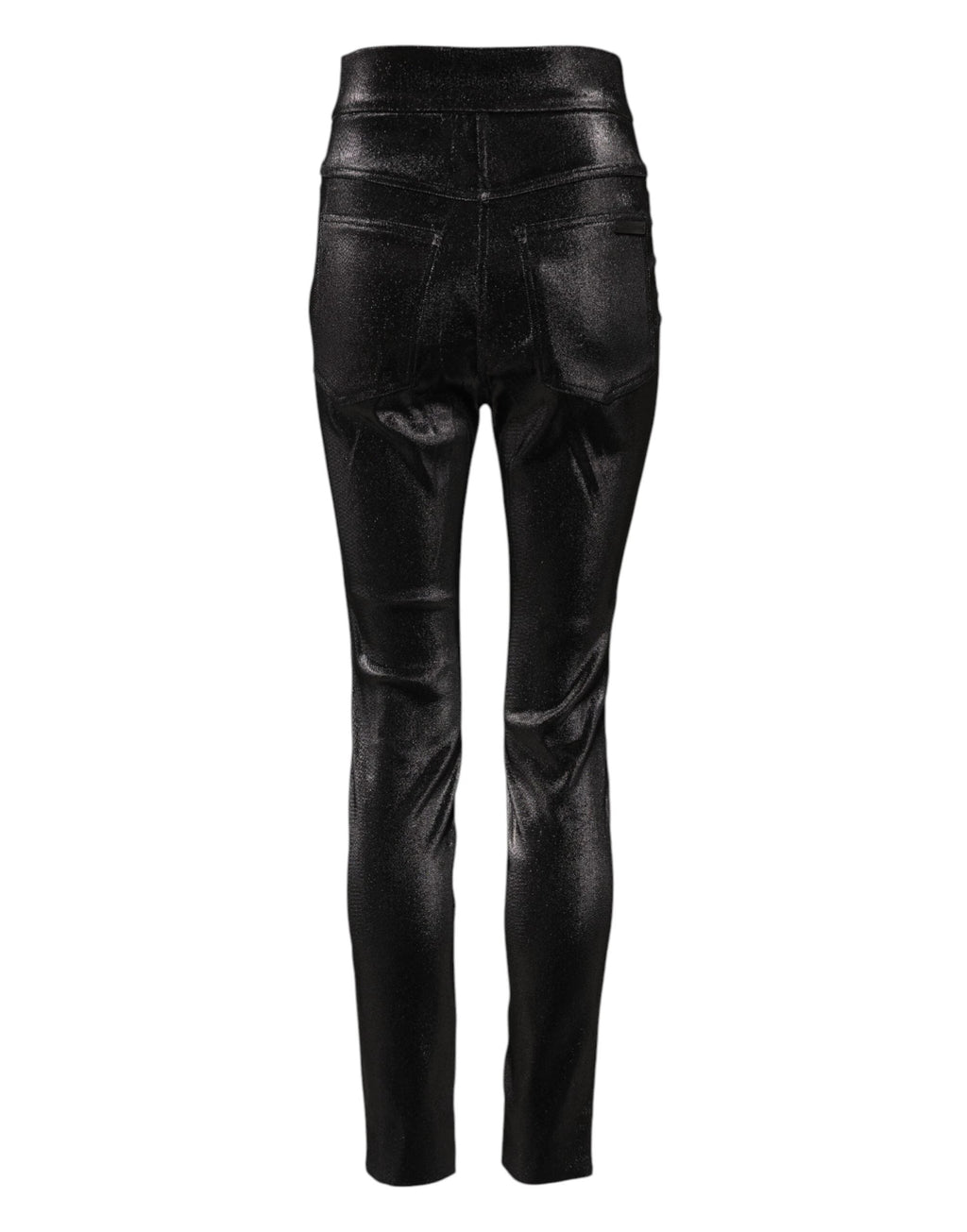Dolce & Gabbana Black Cotton Stretch Silver Lurex Thread Pants by Dolce & Gabbana