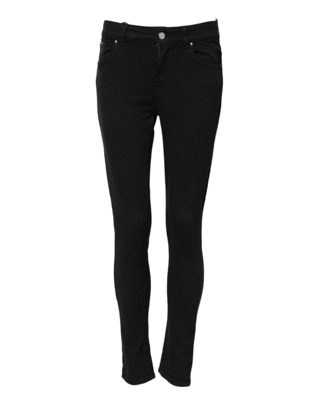 Dolce & Gabbana Black Cotton Skinny Mid Waist Denim Jeans by Dolce & Gabbana
