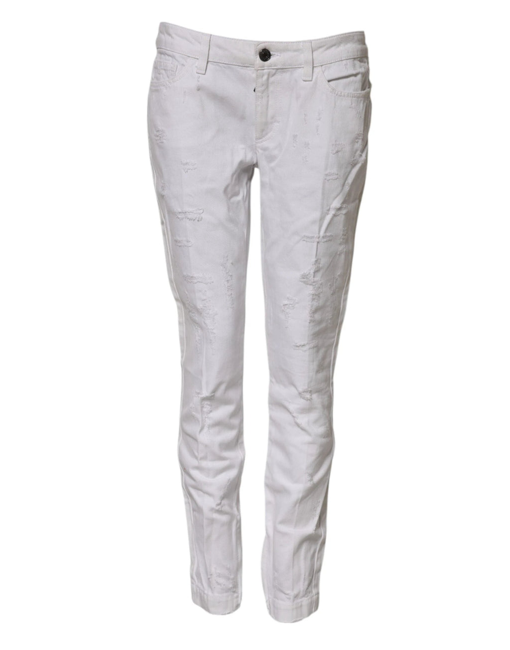 Dolce & Gabbana White Cotton Mid Waisted Women Denim Jeans by Dolce & Gabbana