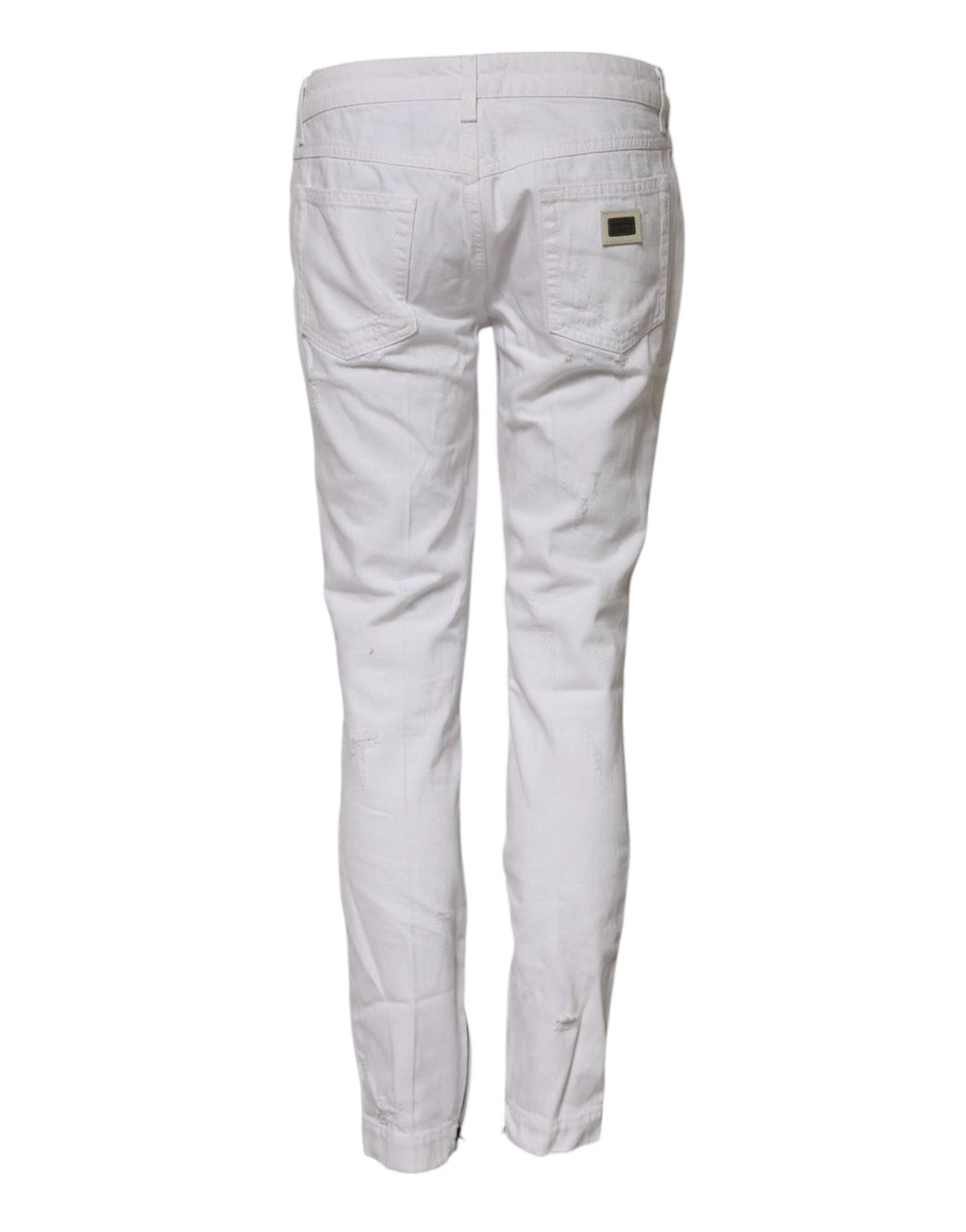 Dolce & Gabbana White Cotton Mid Waisted Women Denim Jeans by Dolce & Gabbana