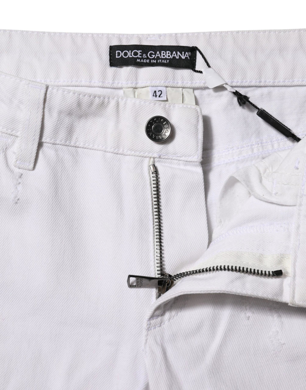 Dolce & Gabbana White Cotton Mid Waisted Women Denim Jeans by Dolce & Gabbana