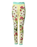 Dolce & Gabbana Yellow Silk Floral Leggings Pants by Dolce & Gabbana