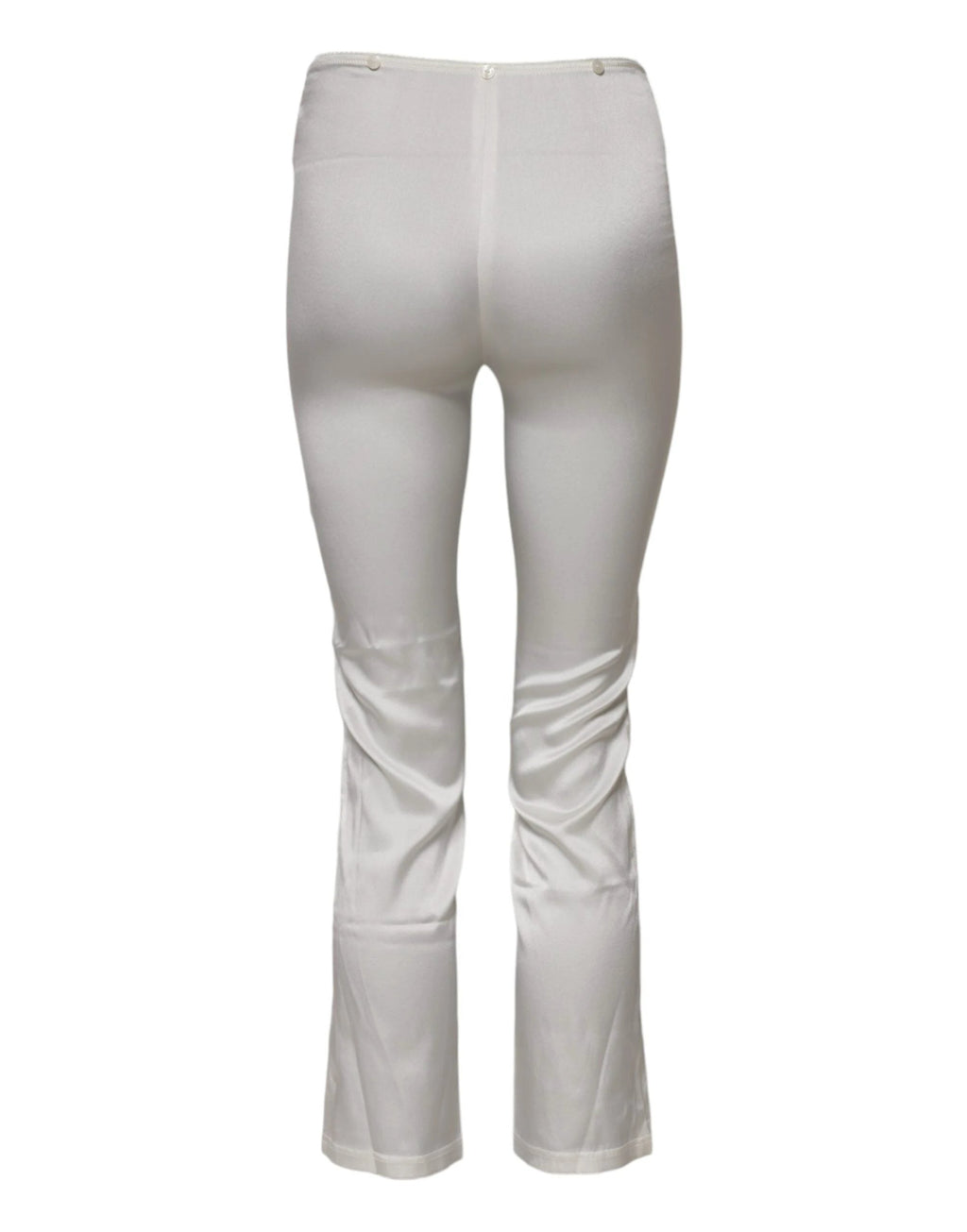Dolce & Gabbana Ivory Silk Tapered High Waist Pants by Dolce & Gabbana