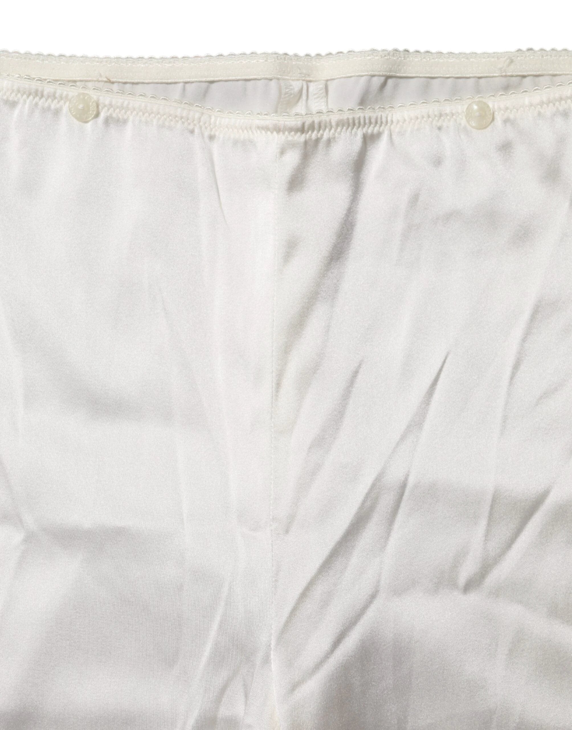 Dolce & Gabbana Ivory Silk Tapered High Waist Pants by Dolce & Gabbana