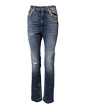 Dolce & Gabbana Blue Rhinestone Embellished Denim Jeans by Dolce & Gabbana