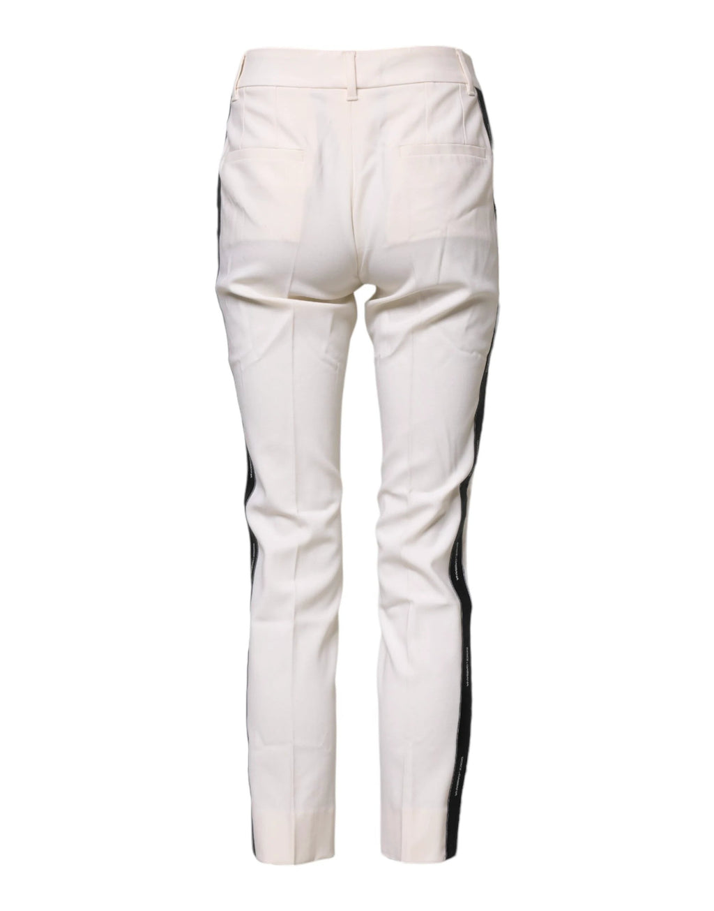 Dolce & Gabbana White Wool Tapered High Waist Pants by Dolce & Gabbana