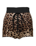 Dolce & Gabbana Brown Leopard High Waist Hot Pants Shorts by Dolce & Gabbana