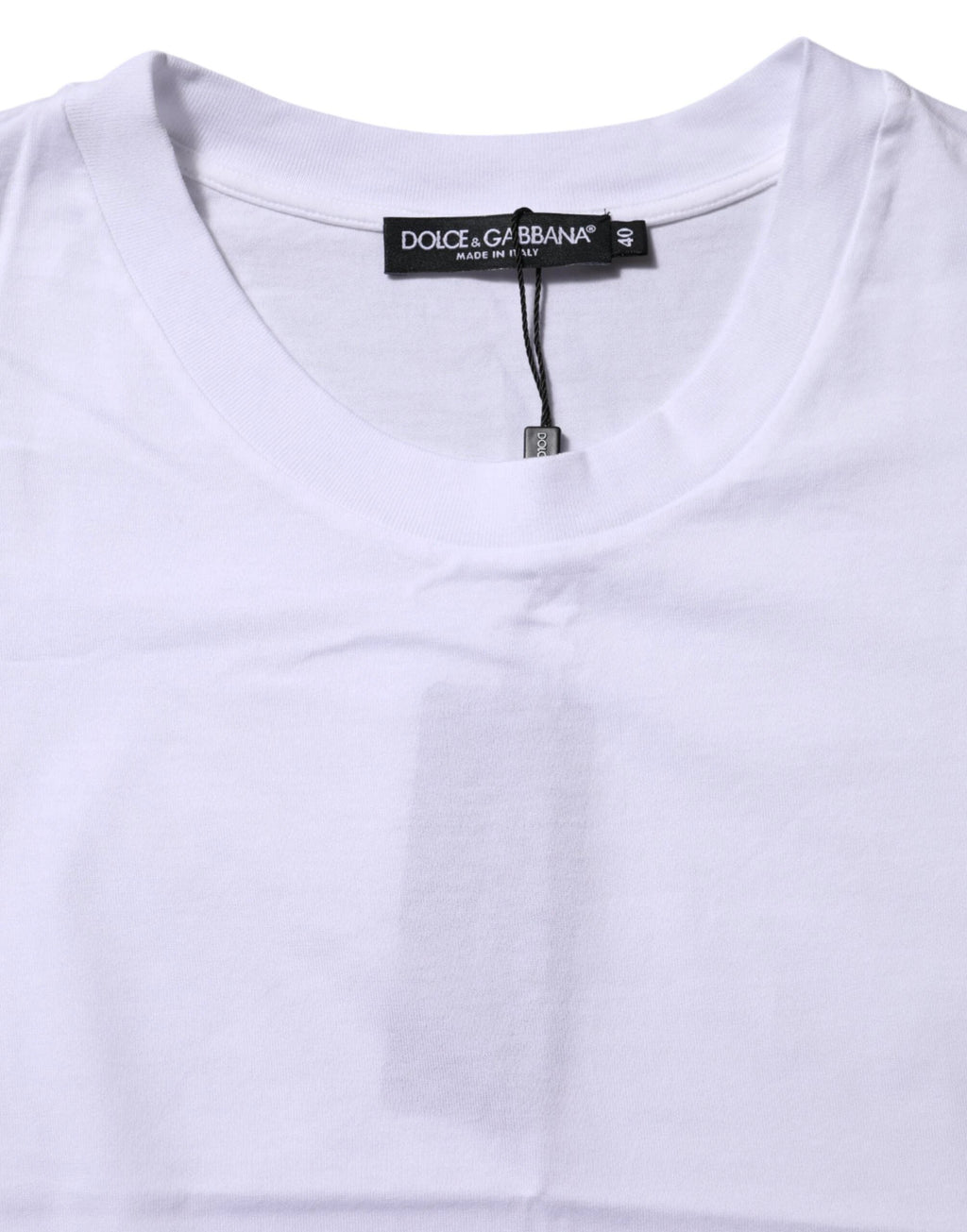 Dolce & Gabbana White Cotton Round Neck Short Sleeves T-shirt by Dolce & Gabbana