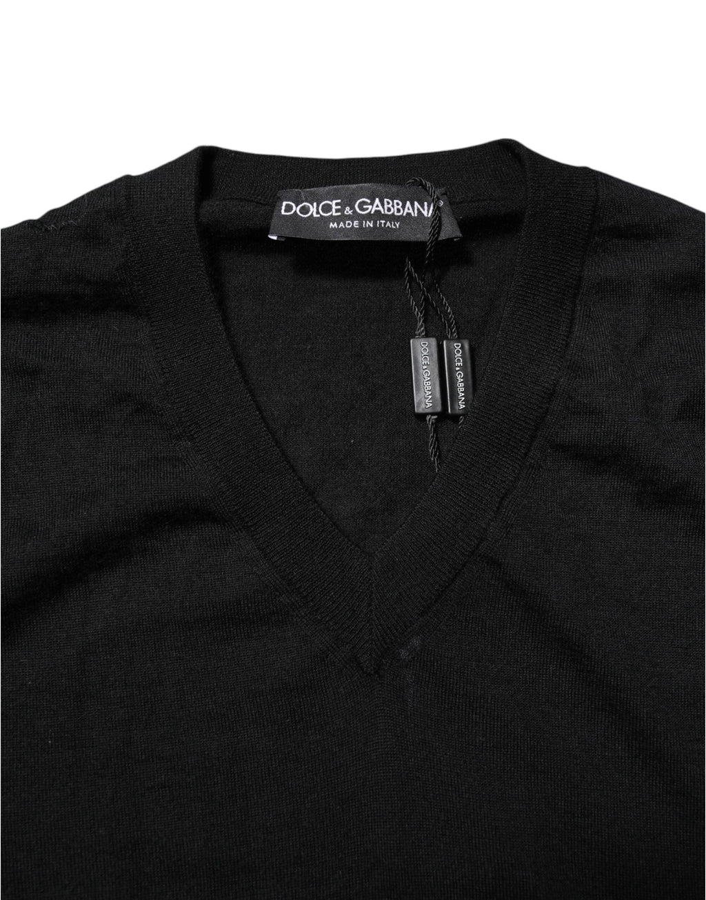 Dolce & Gabbana Dark Gray Embroidered Logo Pullover Sweater by Dolce & Gabbana