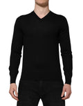 Dolce & Gabbana Dark Gray Embroidered Logo Pullover Sweater by Dolce & Gabbana