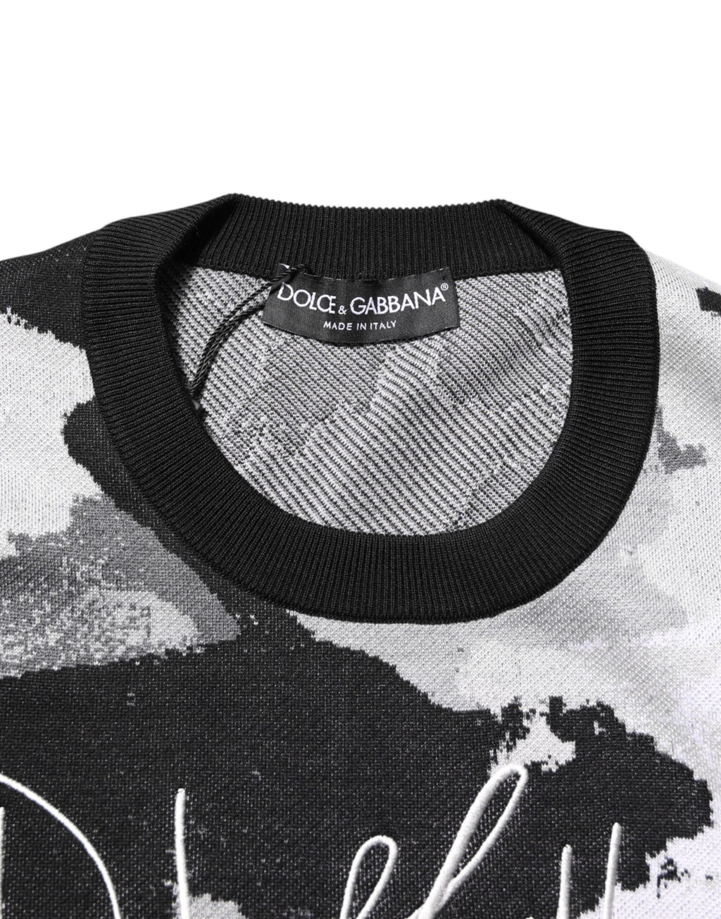 Dolce & Gabbana Multicolor Silk Camouflage Pullover Sweater by Dolce & Gabbana