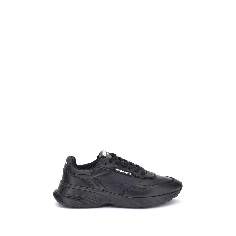 Dsquared² Black Calf Leather Bos Taurus Athletic Sneakers by Dsquared²