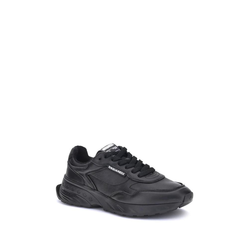 Dsquared² Black Calf Leather Bos Taurus Athletic Sneakers by Dsquared²