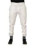 Dolce & Gabbana White Cotton Jogger Cargo Skinny Men Pants by Dolce & Gabbana