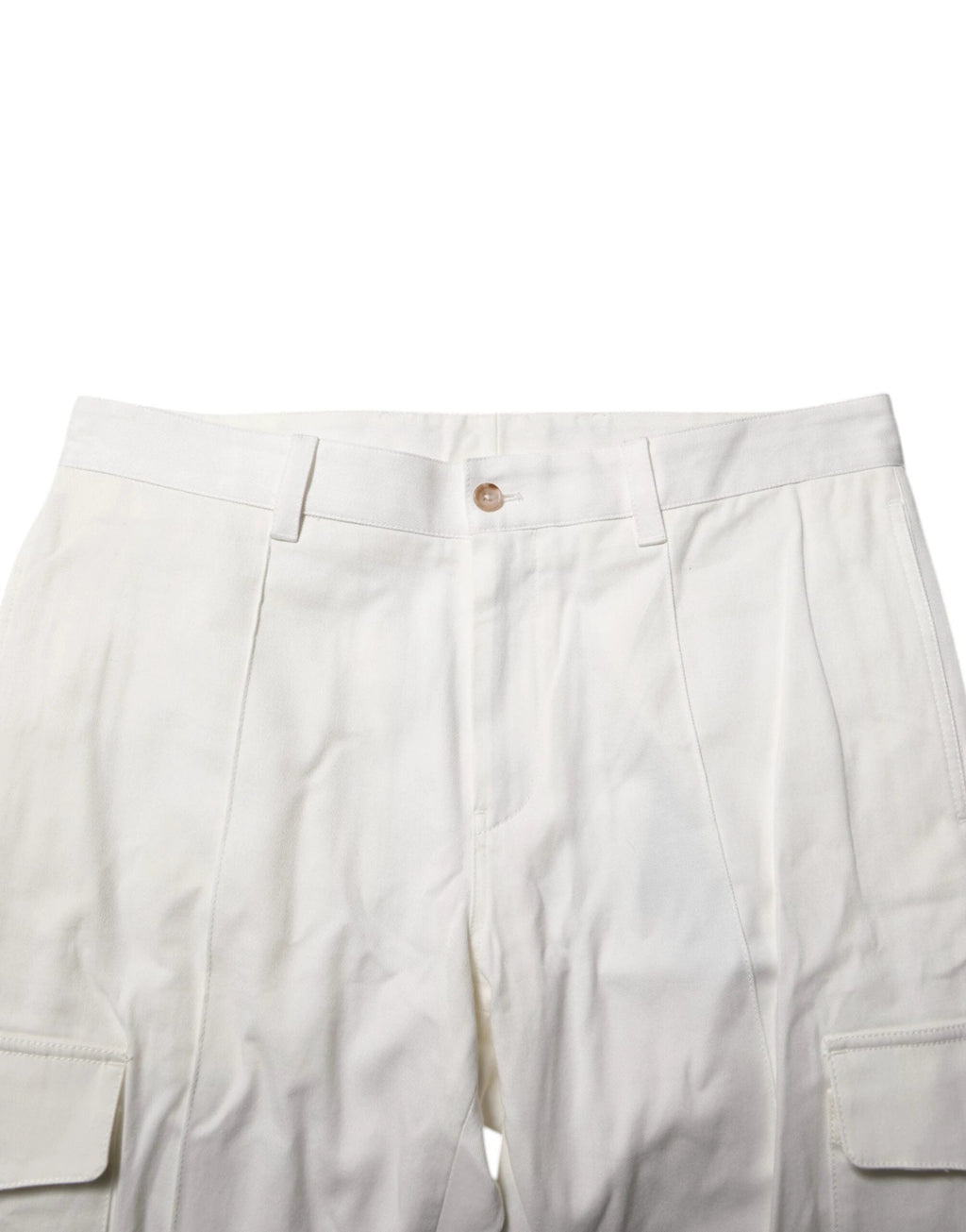 Dolce & Gabbana White Cotton Jogger Cargo Skinny Men Pants by Dolce & Gabbana
