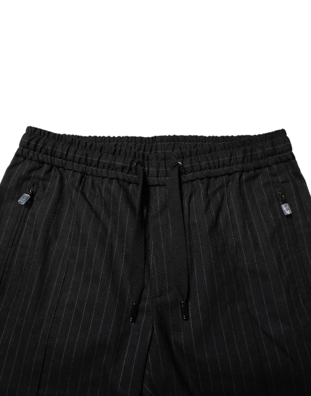 Dolce & Gabbana Black Striped Wool Men Jogger Pants by Dolce & Gabbana