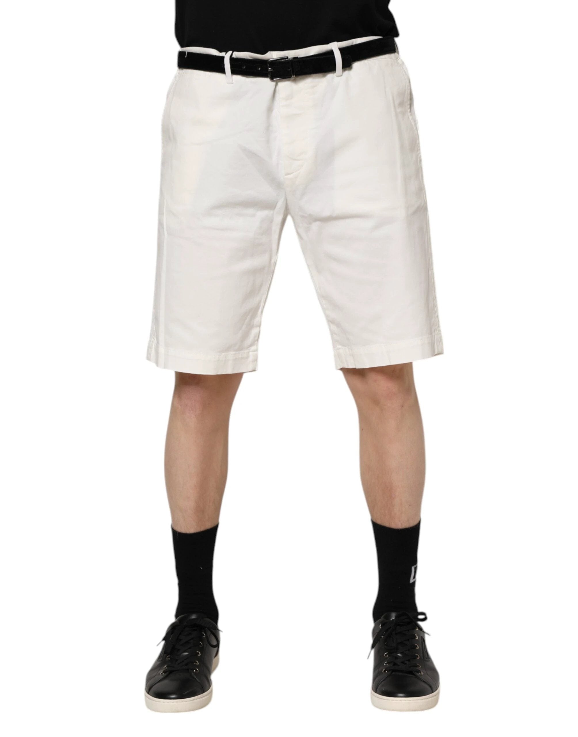 Dolce & Gabbana White Chinos Cotton Stretch Men Casual Shorts by Dolce & Gabbana