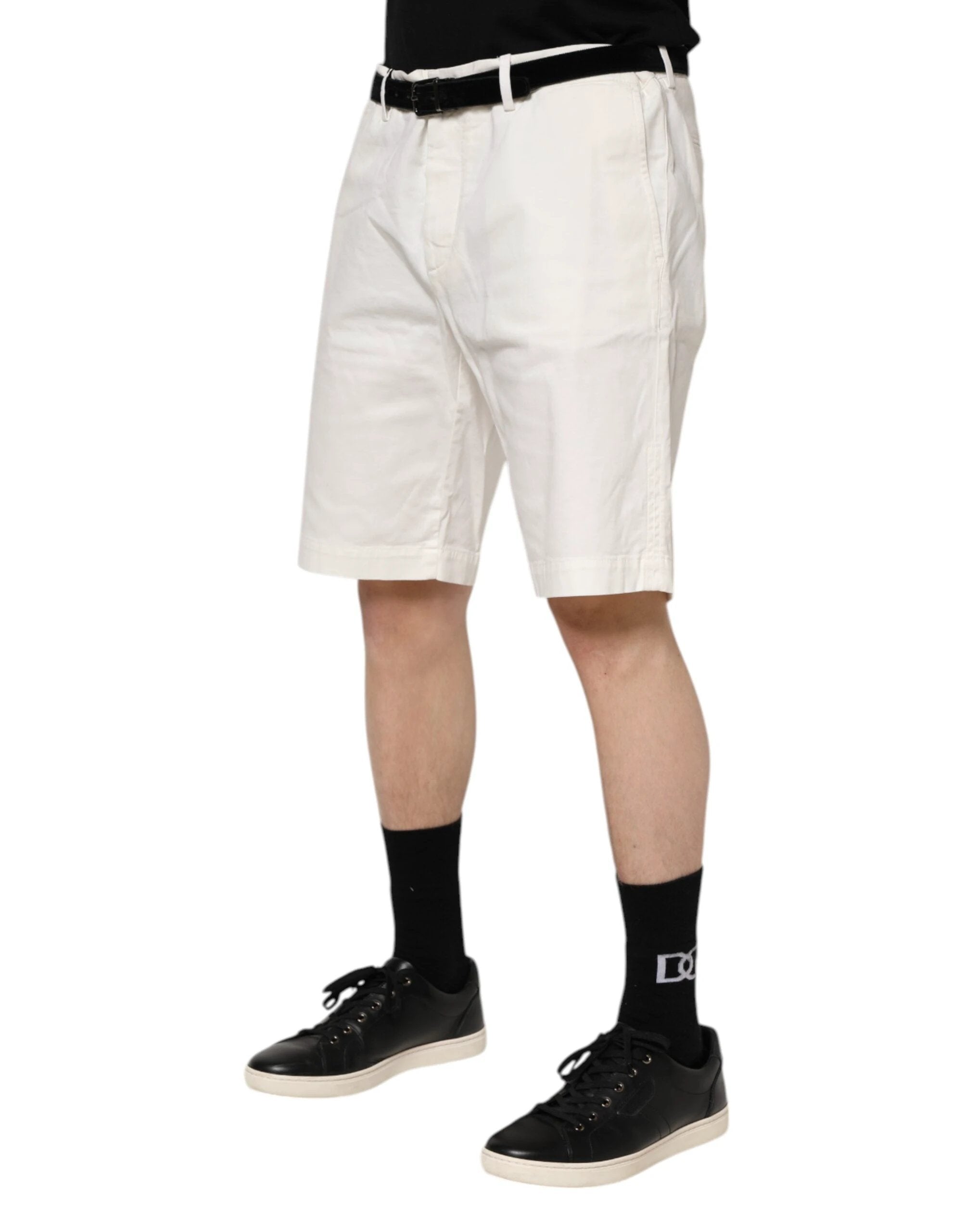 Dolce & Gabbana White Chinos Cotton Stretch Men Casual Shorts by Dolce & Gabbana