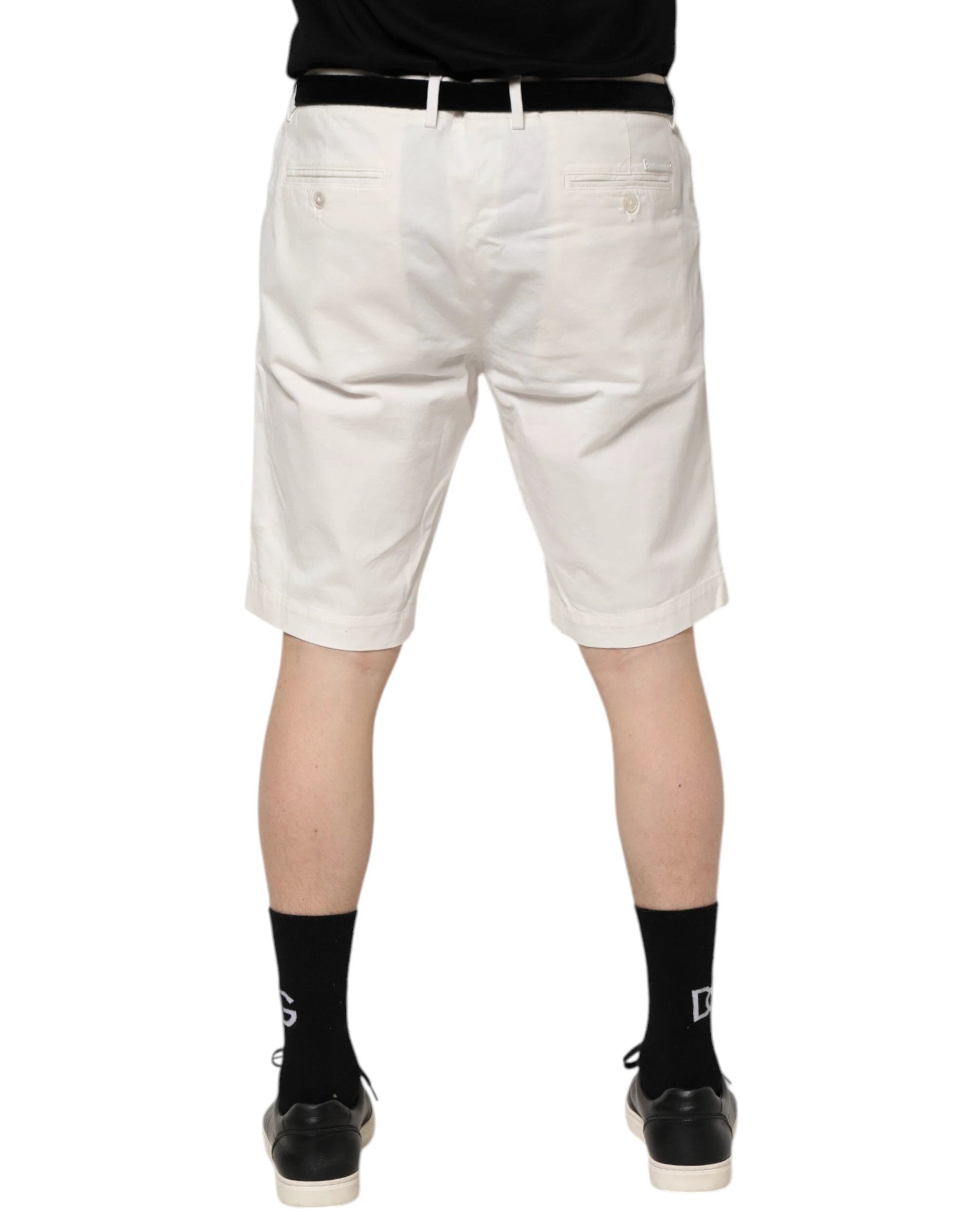 Dolce & Gabbana White Chinos Cotton Stretch Men Casual Shorts by Dolce & Gabbana