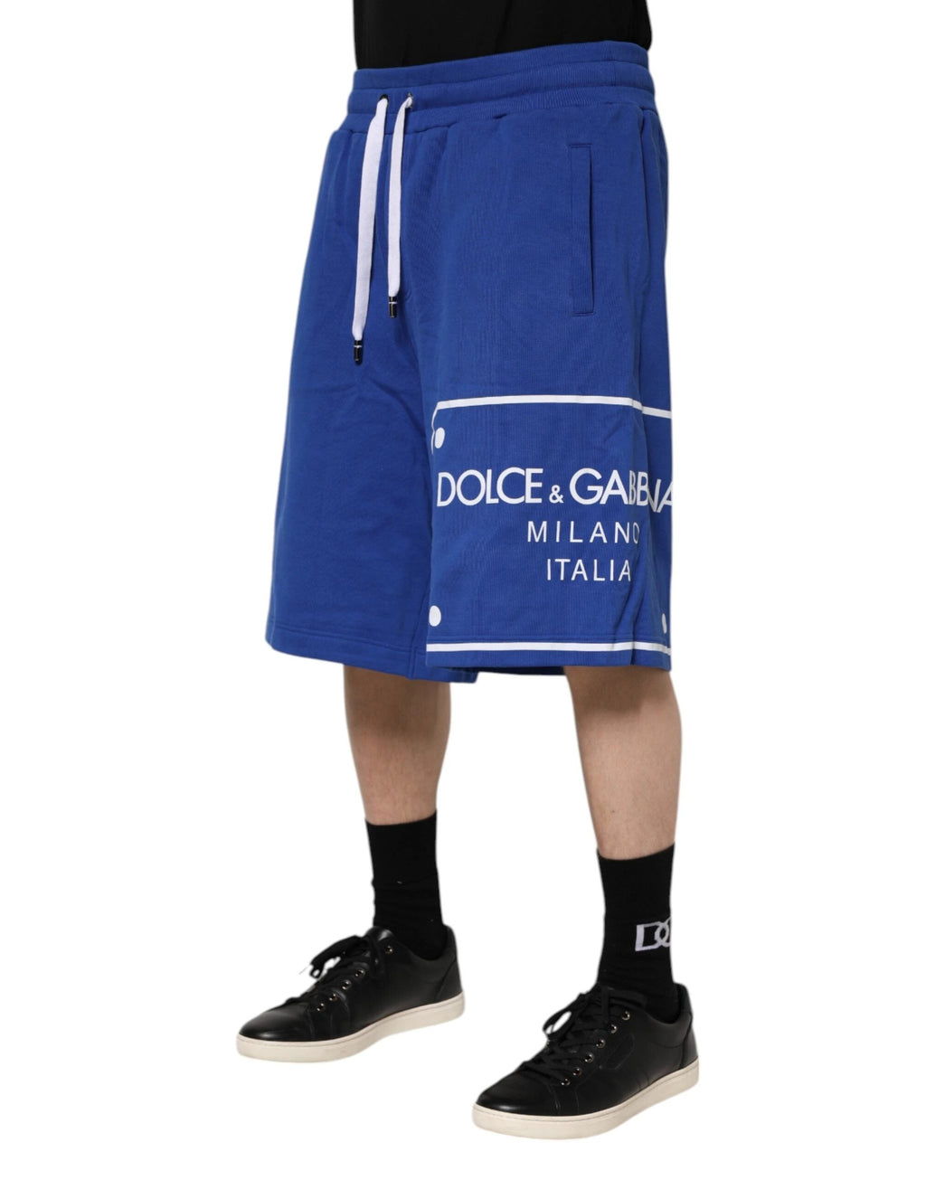 Dolce & Gabbana Blue Logo Cotton Bermuda Sweatshorts Shorts by Dolce & Gabbana