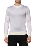 Dolce & Gabbana White Silk Crew Neck Long Sleeves T-shirt by Dolce & Gabbana